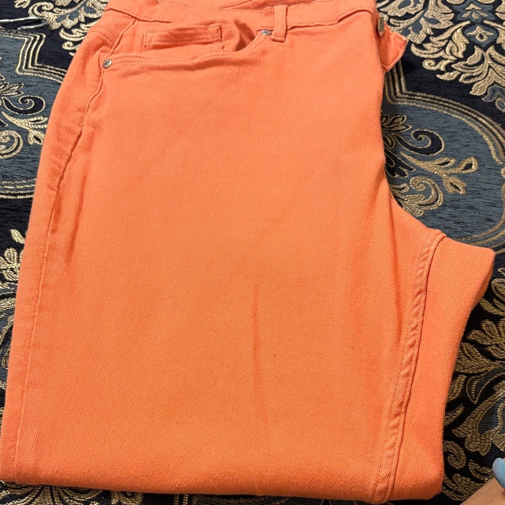 VENUS Coral-Orange Slim Jeans